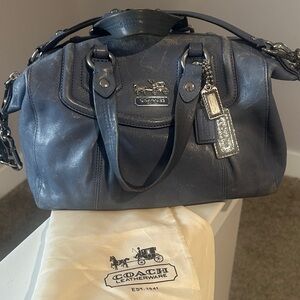 Coach Madison Aubrey Blue Leather Handbag